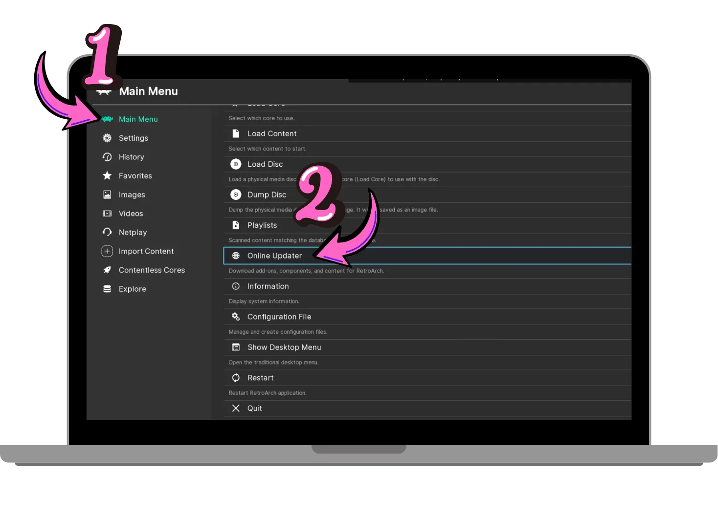 select ONLINE UPDATER