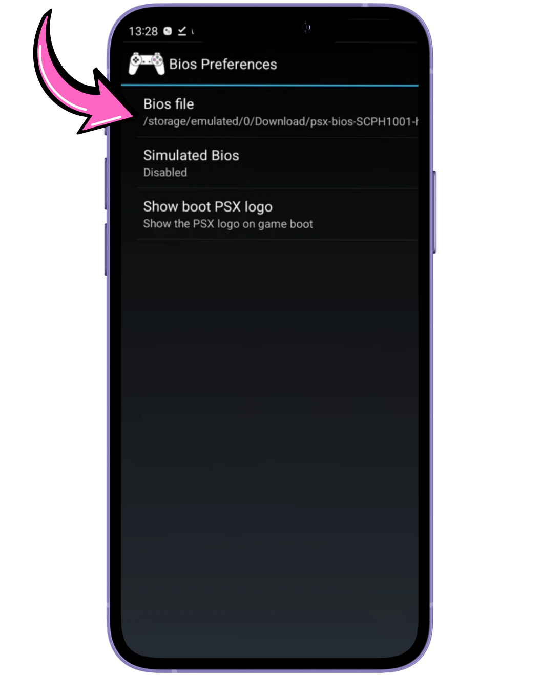 click bios file