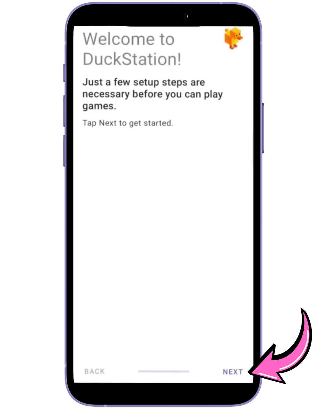 open duckstation and click next